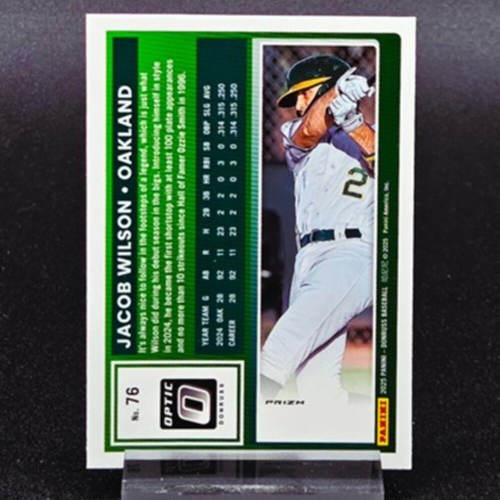 Jacob Wilson Crusade Chromium Optic Black Pandora Prizm RC Athletics Rookie - Picture 5 of 5
